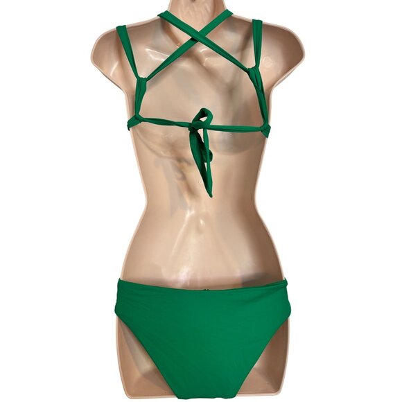 Becca Milani Hipster Two Piece Size XS/S Green Swim Bikini NWT $142 Removable Pa - Picture 5 of 7